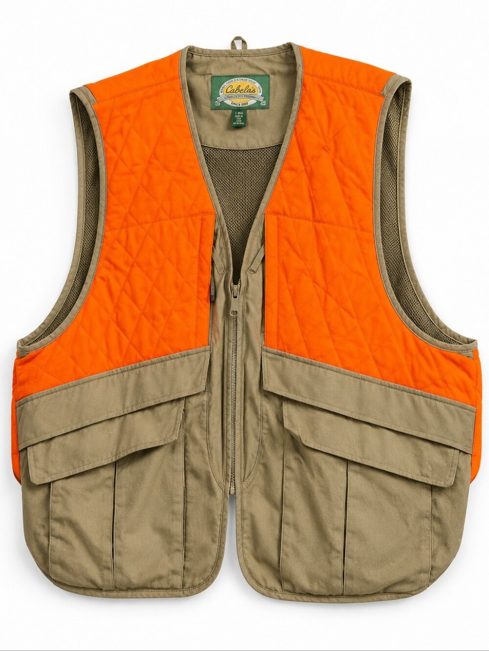 Cabela's Men's 2XL Blaze Orange Hunting Vest Outdoor Gear Full Zip Multi-Pocket